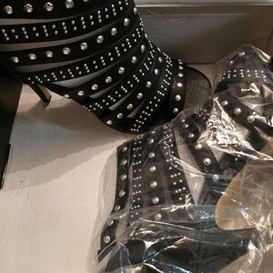 Torrid Black Studded Heeled Boots